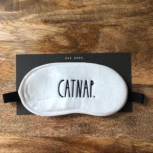 Rae Dunn Sleep Eye Mask “CATNAP” - White